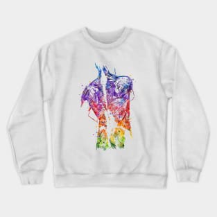 Human Back Muscles Colorful Watercolor Crewneck Sweatshirt